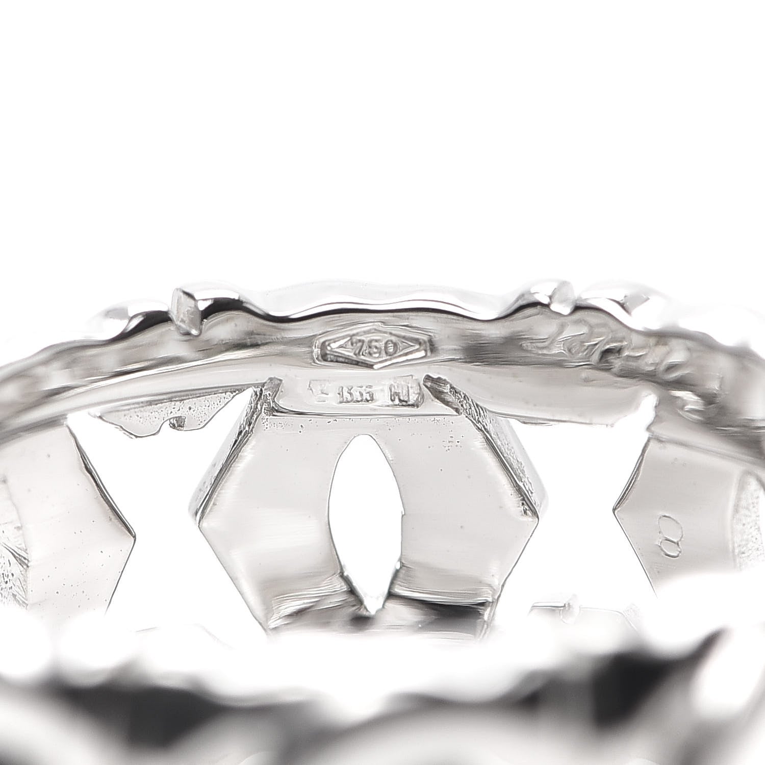 Cartier 18K White Gold Entrelaces Ring 48 4.5 5 of 5