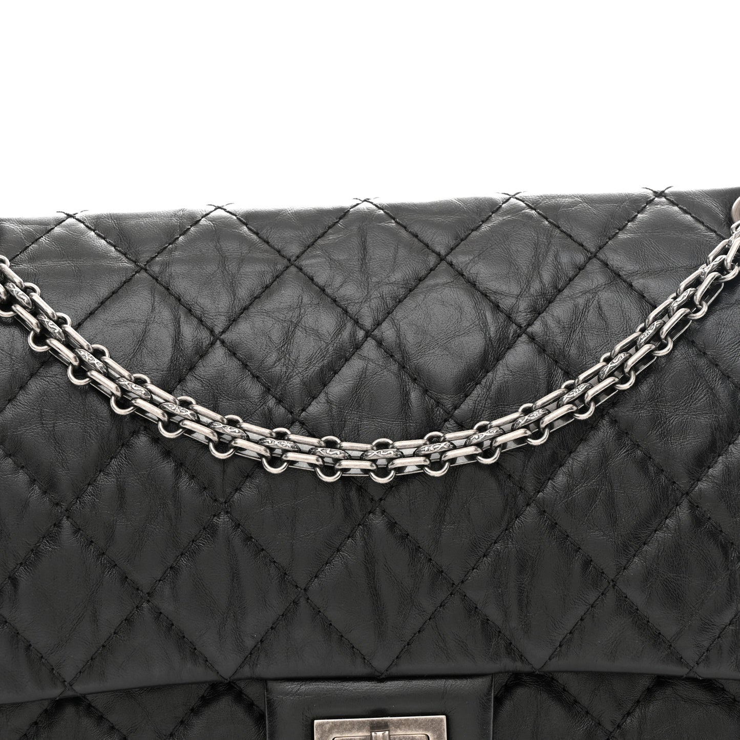 Aged Calfskin Quilted 2.55 Reissue 226 Flap Black