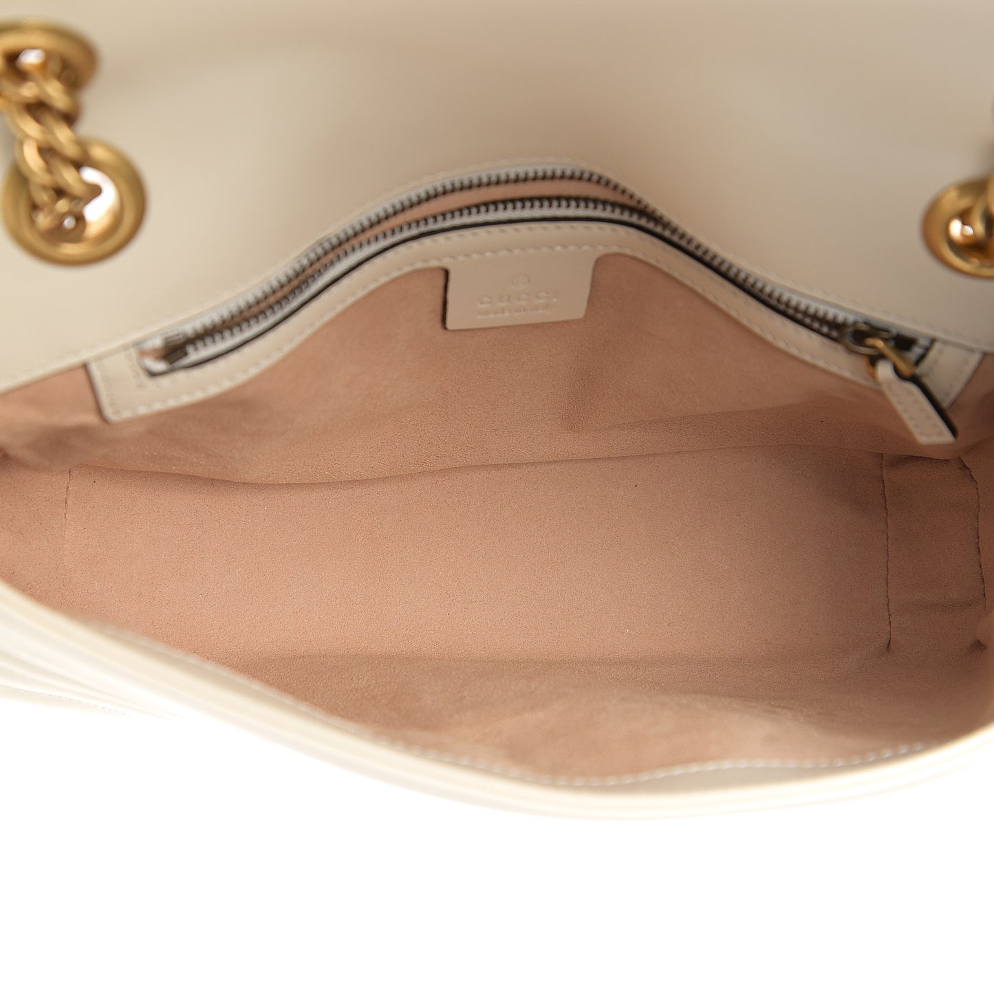 Calfskin Matelasse Small GG Marmont Shoulder Bag White