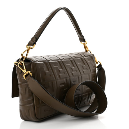 Fendi Nappa FF 1974 Embossed Large Baguette Wood 3 of 10