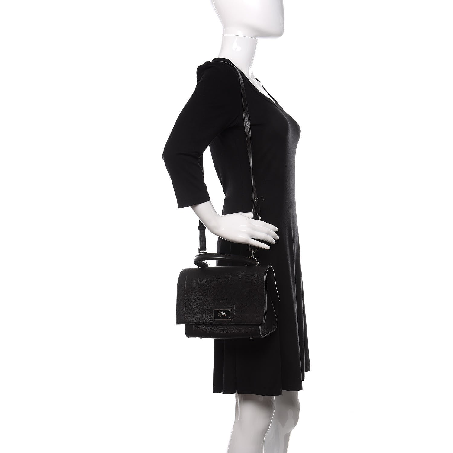Givenchy Grained Calfskin Mini Shark Lock Satchel Black 2 of 9