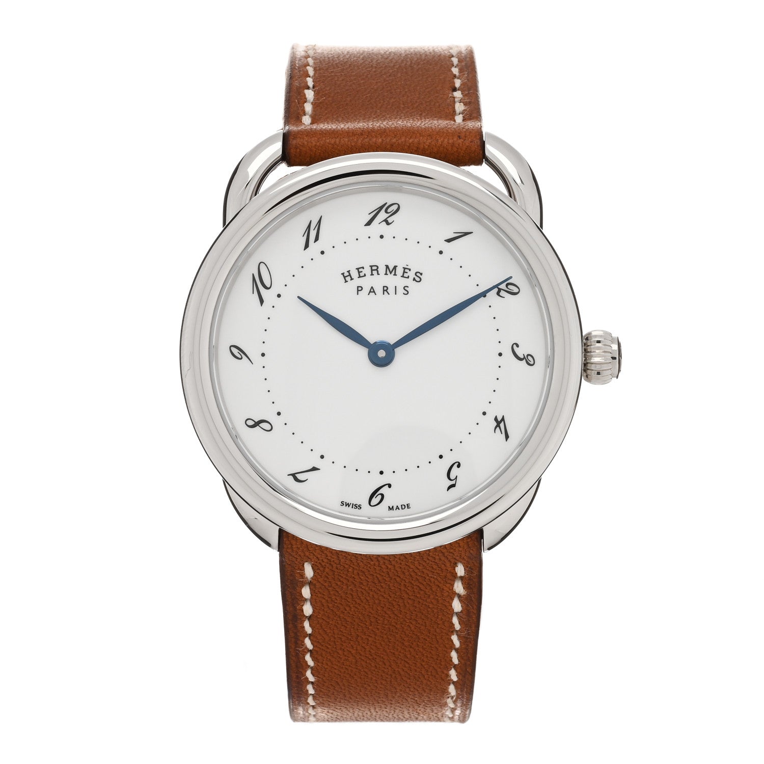 Hermes Stainless Steel Barenia 36mm Arceau Quartz Watch Fauve 1 of 5