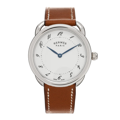 Hermes Stainless Steel Barenia 36mm Arceau Quartz Watch Fauve 1 of 5