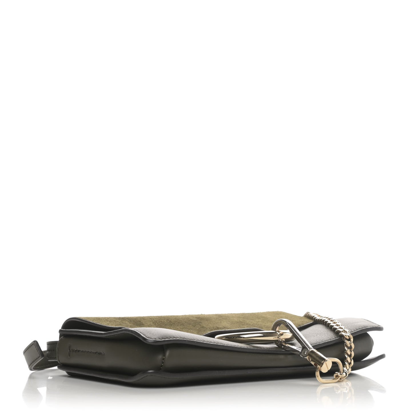 Suede Calfskin Small Faye Shoulder Bag Deep Forest