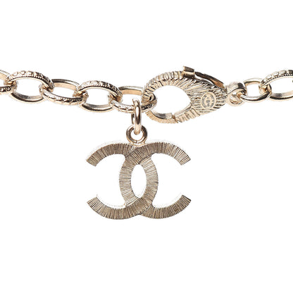 Chanel Quilted CC Long Chain Necklace Gold Pearly White 5 of 5