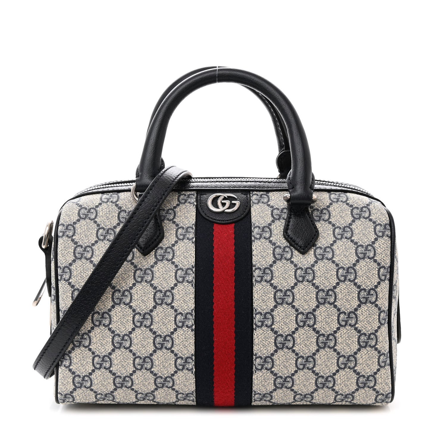 GG Supreme Monogram Web Small Ophidia Top Handle Bag Beige Blue