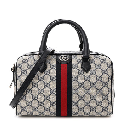 Gucci GG Supreme Monogram Web Small Ophidia Top Handle Bag Beige Blue 1 of 10