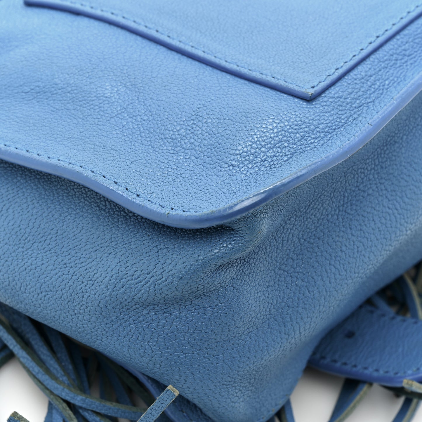Lambskin Fringe PS1 Crossbody Pouch Cobalt Blue