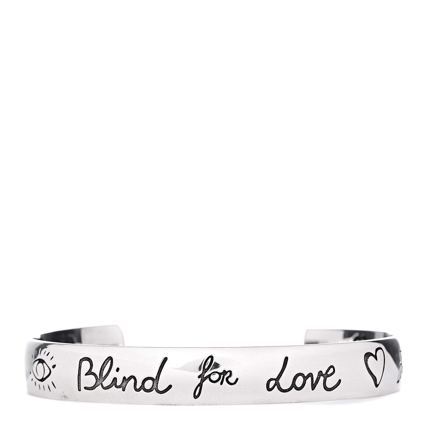 Gucci Sterling Silver Blind for Love Cuff Bracelet 1 of 5