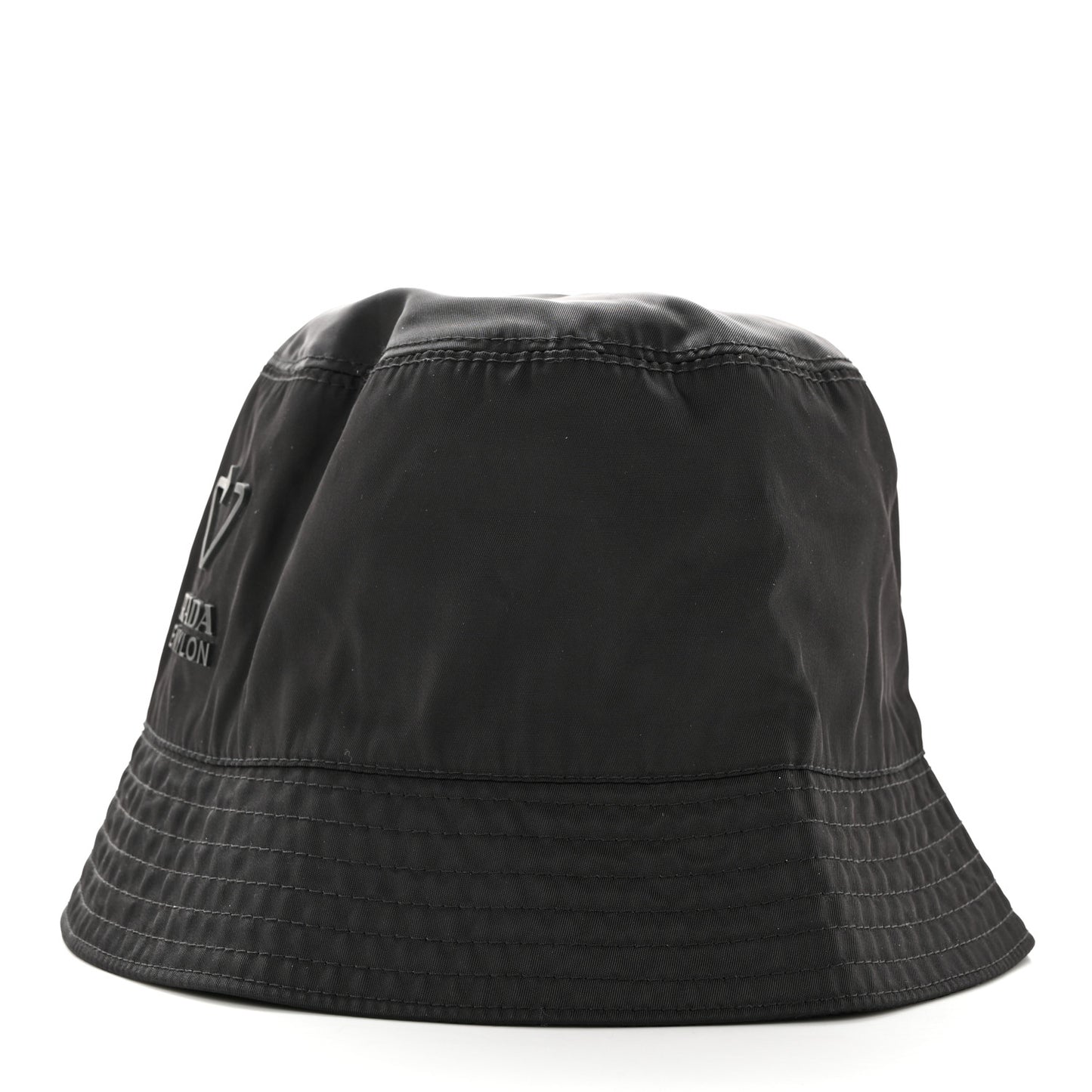 Re-Nylon Metal Triangle Logo Womens Bucket Hat M Black