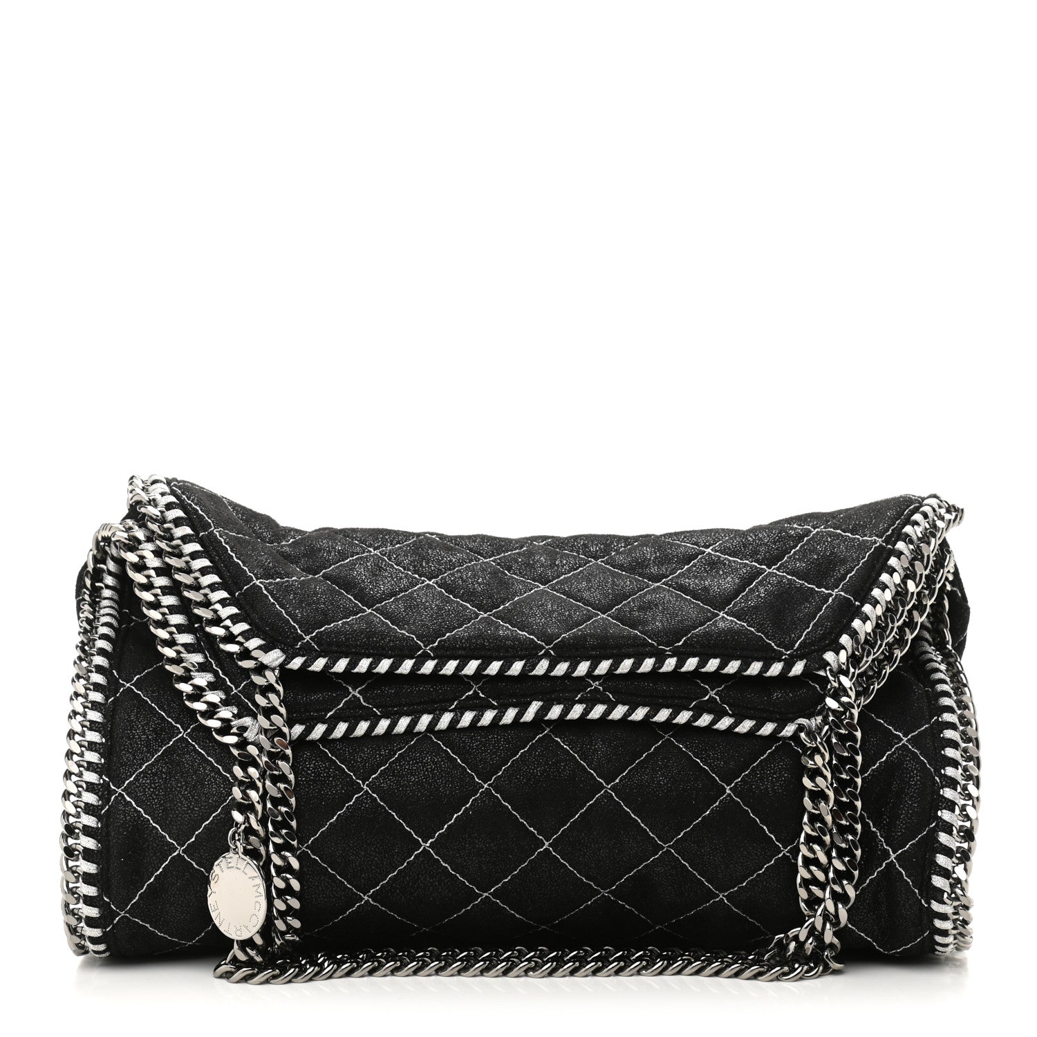 Stella McCartney Metallic Shaggy Deer Quilted Small Falabella Tote Black 1 of 9