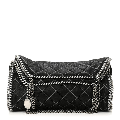 Stella McCartney Metallic Shaggy Deer Quilted Small Falabella Tote Black 1 of 9