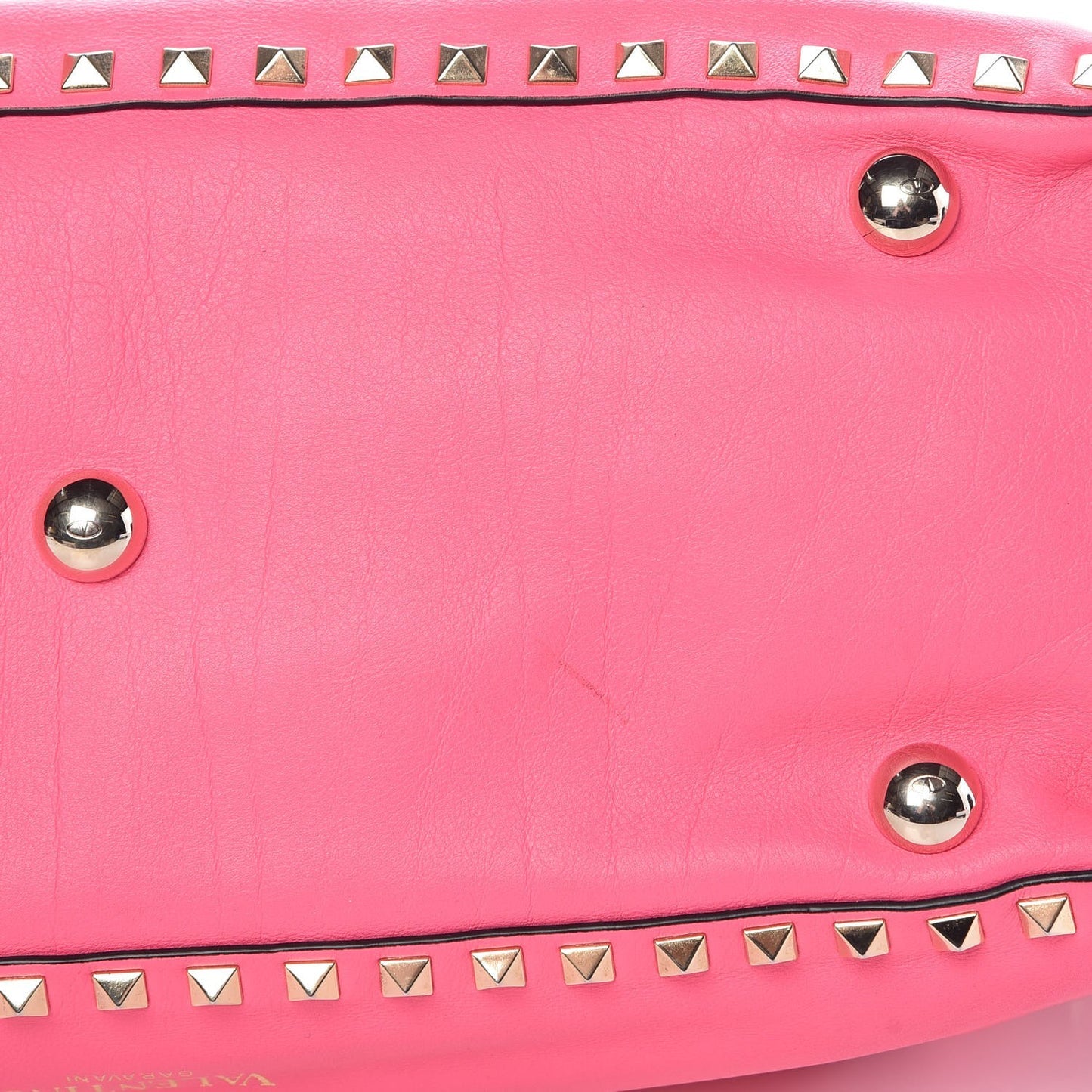 Vitello Medium Rockstud Tote Fuxia Fluo