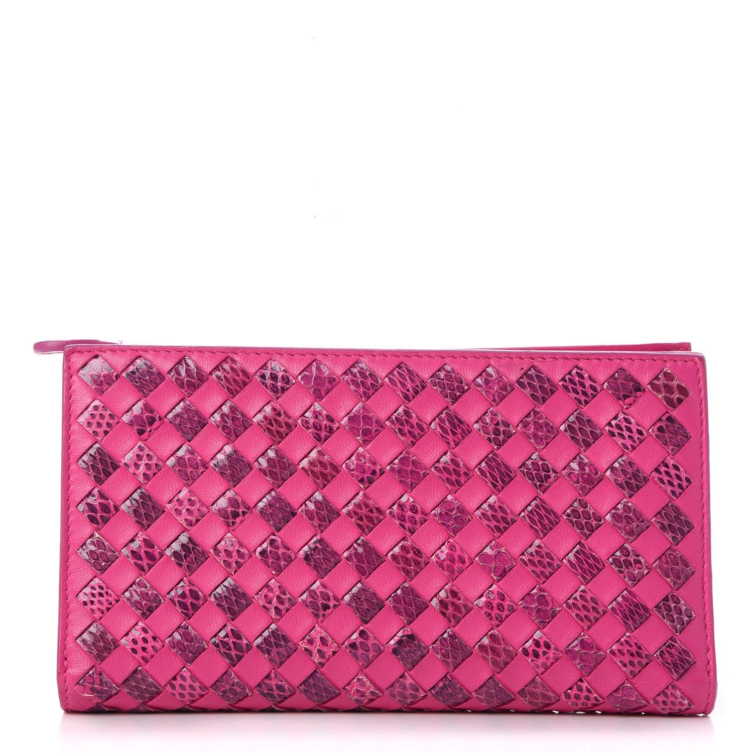 Bottega Veneta Nappa Ayers Intrecciato Clutch Wallet Pink 1 of 12