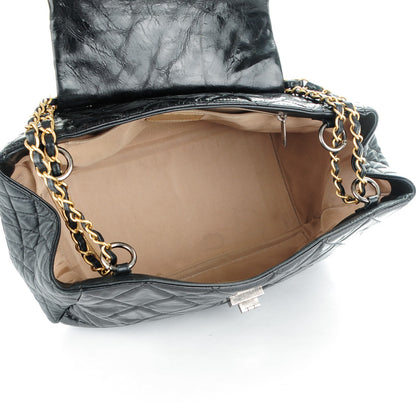 Chanel Glazed Calfskin Quilted Large Mademoiselle East West Flap Black 6 of 8