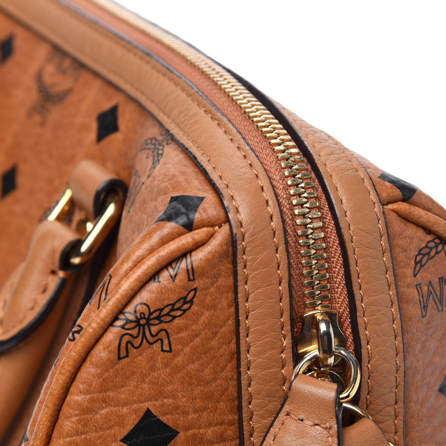 Visetos Dog Bone Boston Bag Cognac