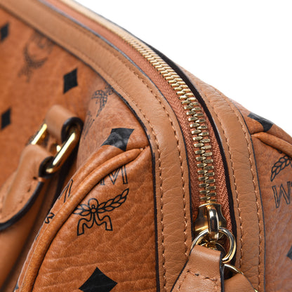 MCM Visetos Dog Bone Boston Bag Cognac 18 of 27