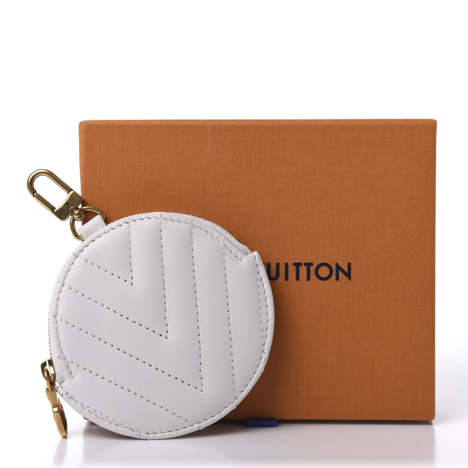 Louis Vuitton Calfskin New Wave Multi Pochette Round Coin Purse Snow 8 of 8