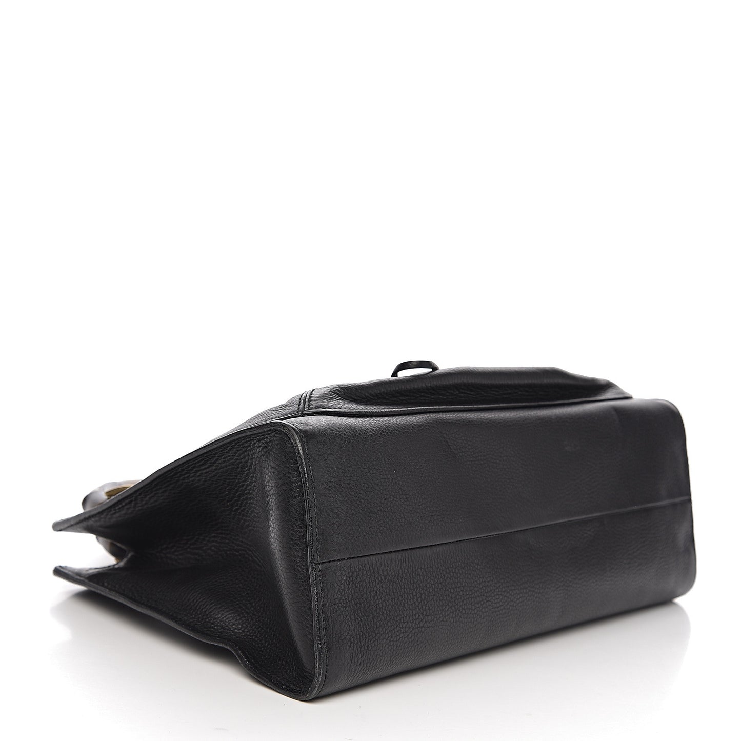 Calfskin Bamboo Handle Tote Black