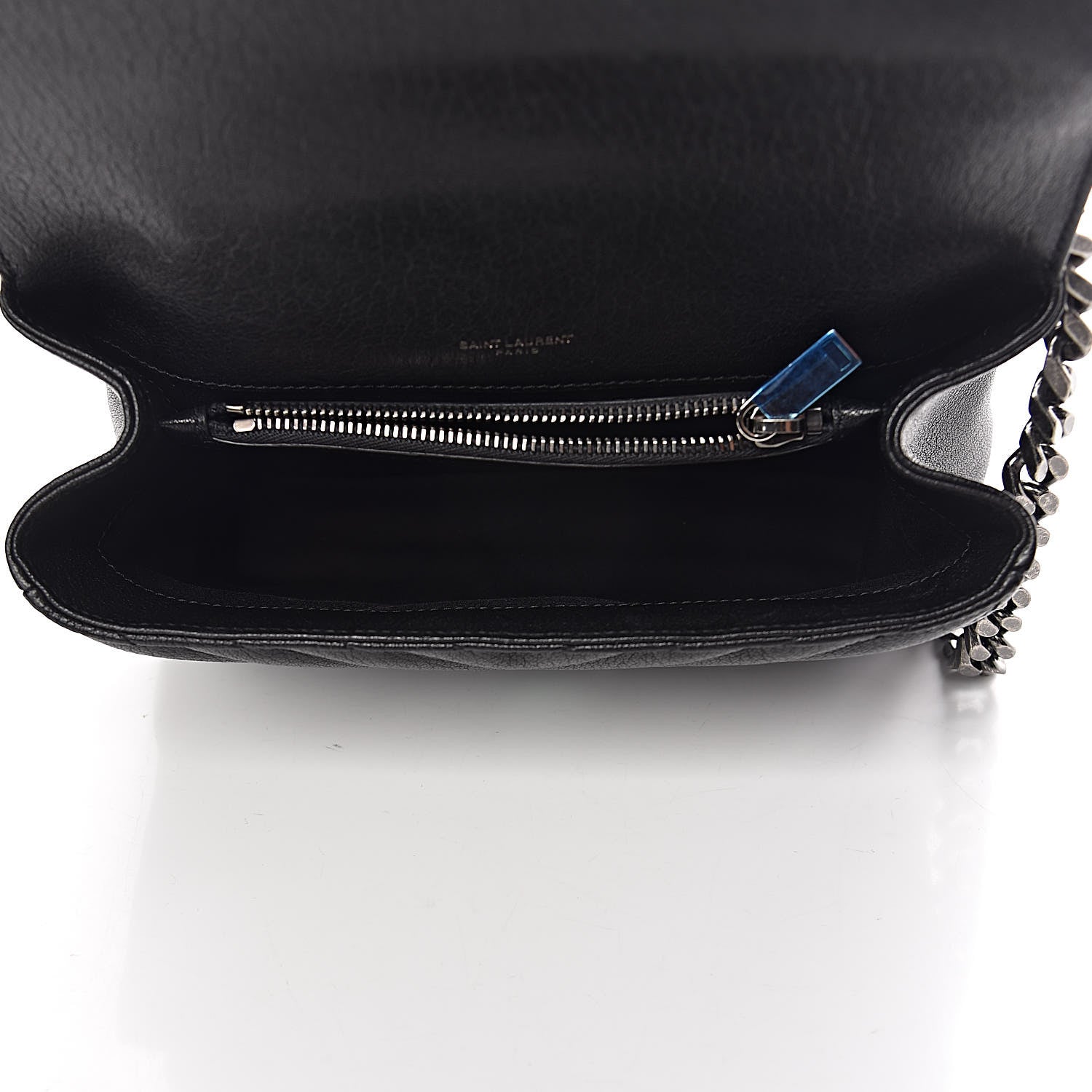 Saint Laurent Sheepskin Matelasse Chevron Monogram Medium College Bag Black 5 of 11
