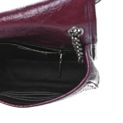 Saint Laurent Crinkled Calfskin Matelasse Monogram Niki Chain Wallet Dark Legion Red 5 of 8