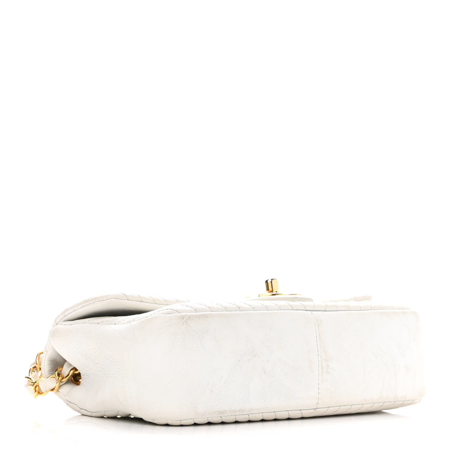 Chanel Calfskin Surpique Chevron Small Flap White 4 of 14