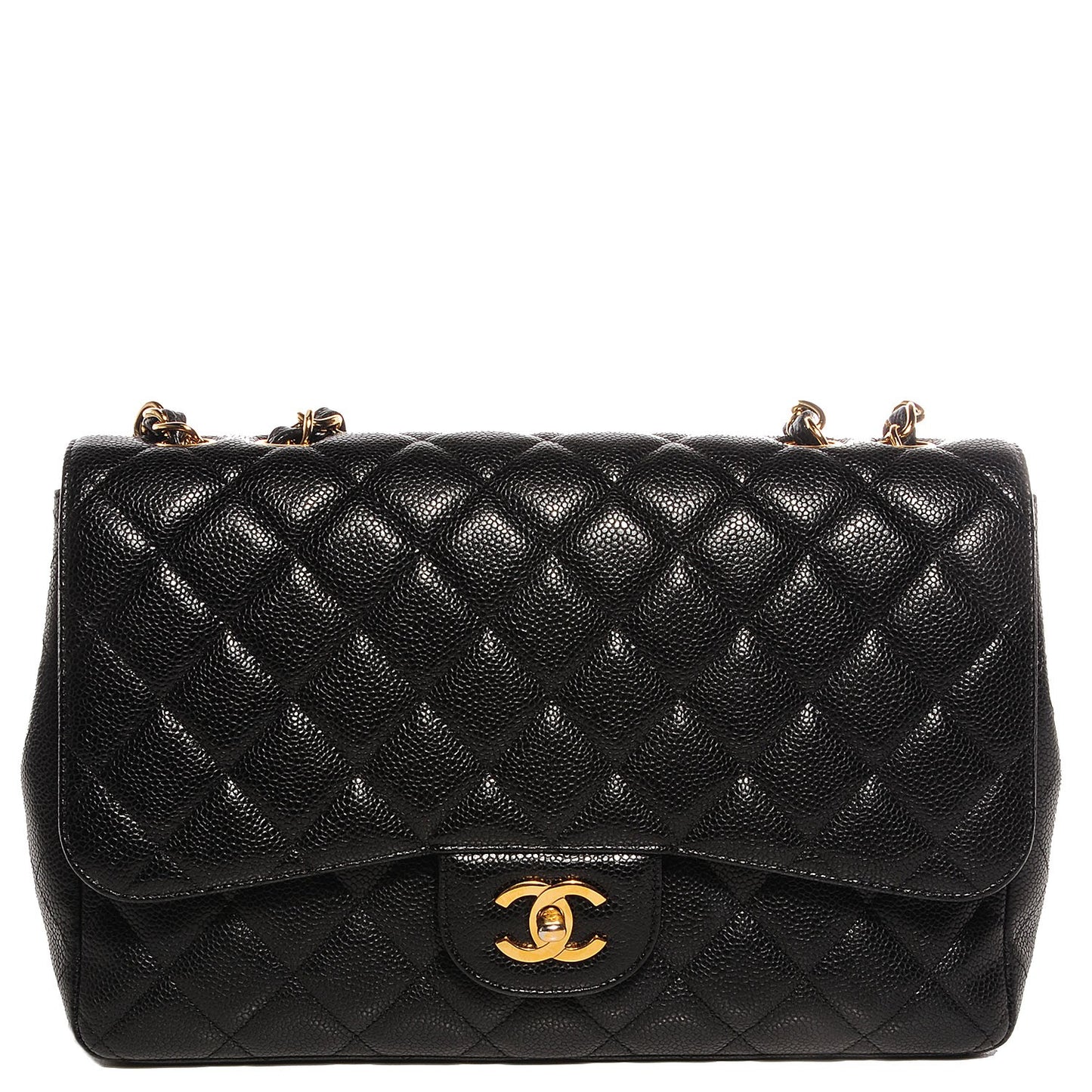 Caviar Jumbo Single Flap Black