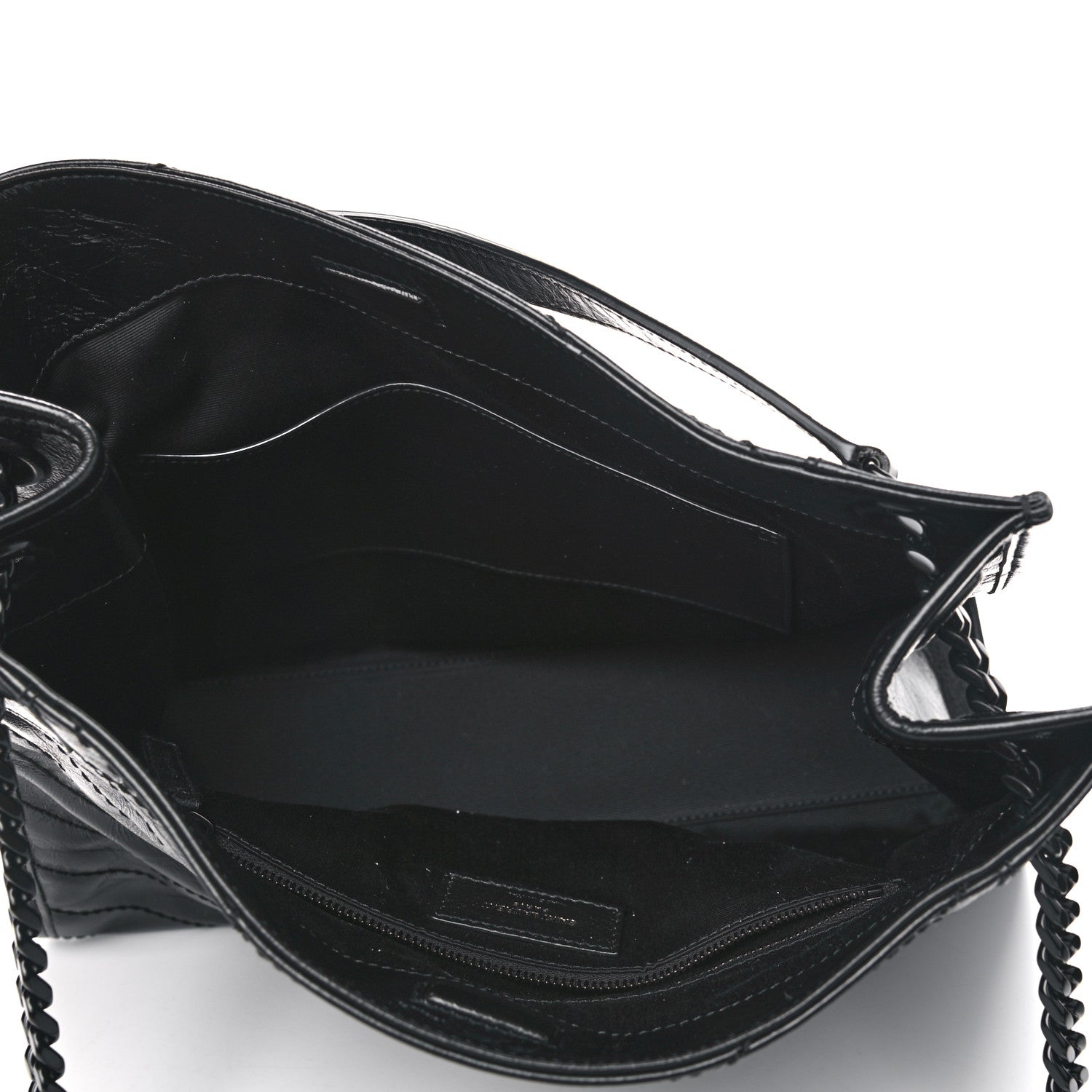 Saint Laurent Crinkled Calfskin Matelasse Monogram Medium Niki Shopper Tote Black 4 of 4