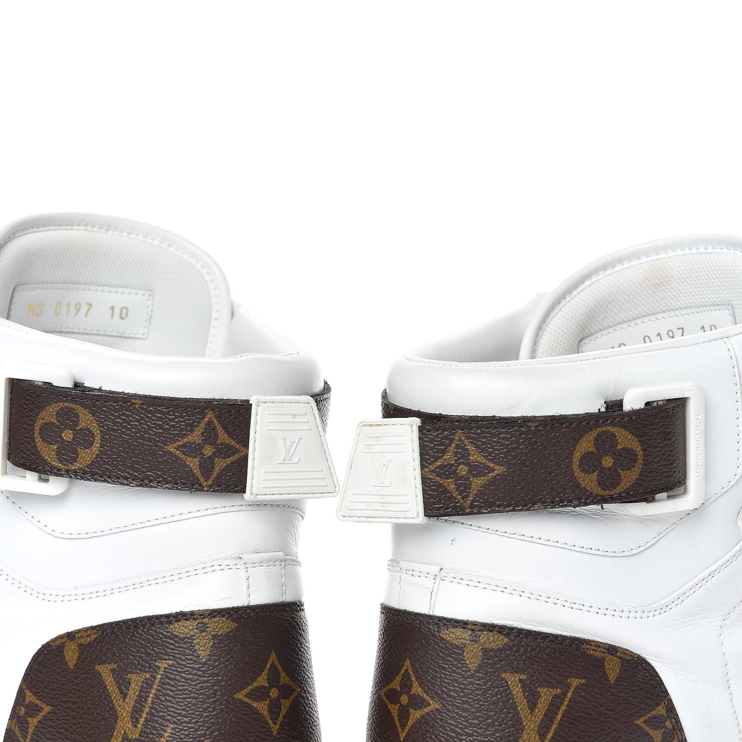 Calfskin Monogram Rivoli High Top Sneakers 10 White