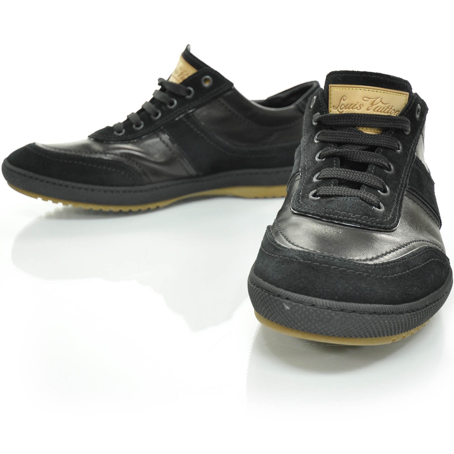 Louis Vuitton Suede Leather Sneakers 7 Black 1 of 6