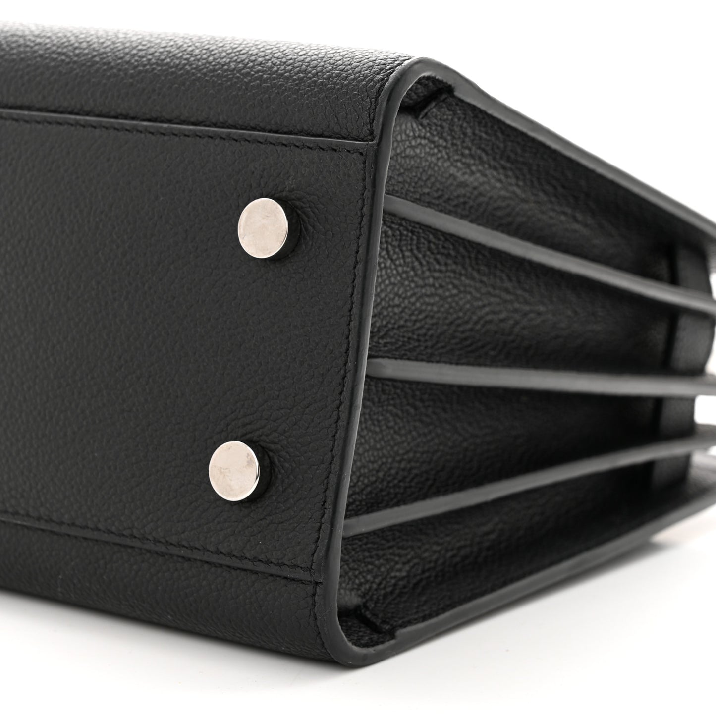 Grained Calfskin Baby Sac De Jour Black