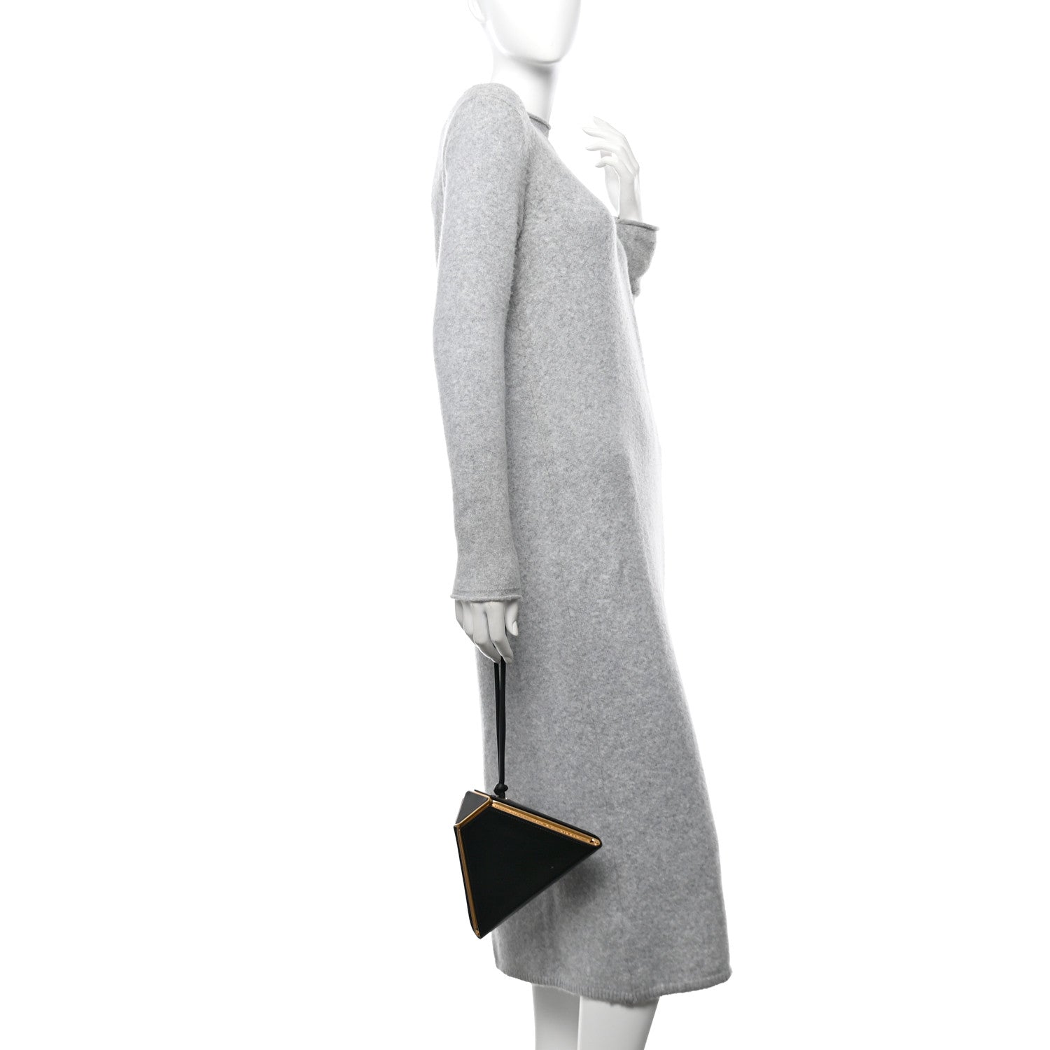 Bottega Veneta Calfskin Pyramid Bag Black 2 of 9