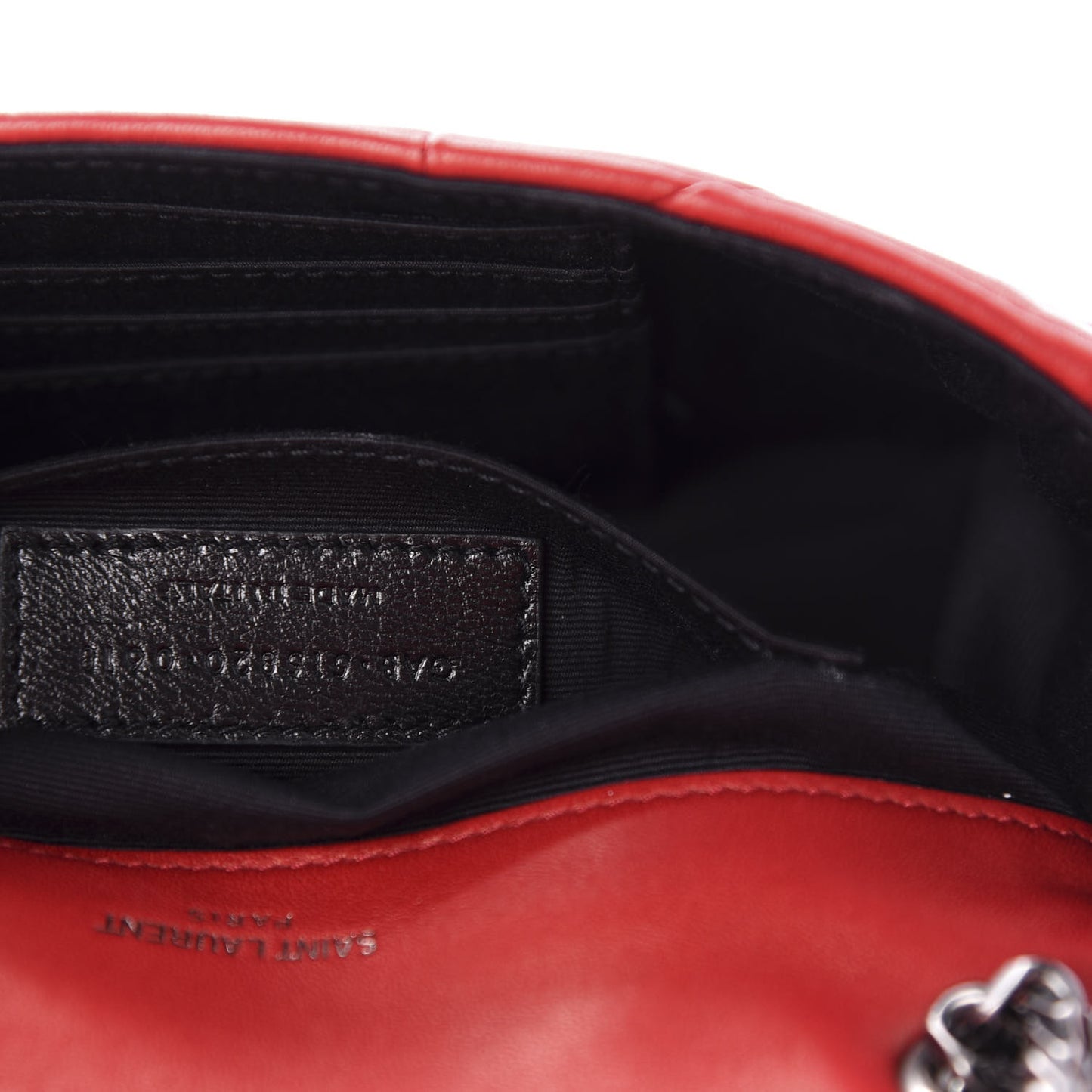 Lambskin Patchwork Monogram Small Jamie Red