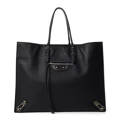 Balenciaga Grained Calfskin Gold Metallic Edge Hardware Papier A4 Tote Black 1 of 10