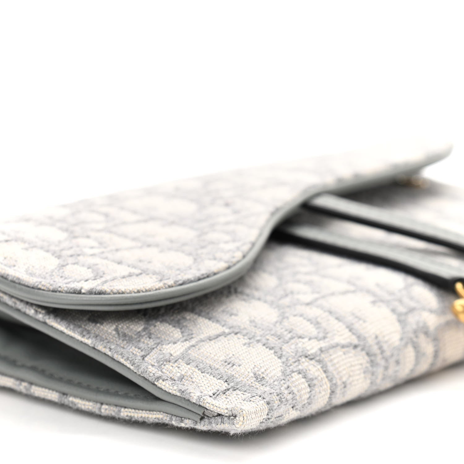 Christian Dior Oblique Saddle Chain Long Wallet Grey 9 of 11