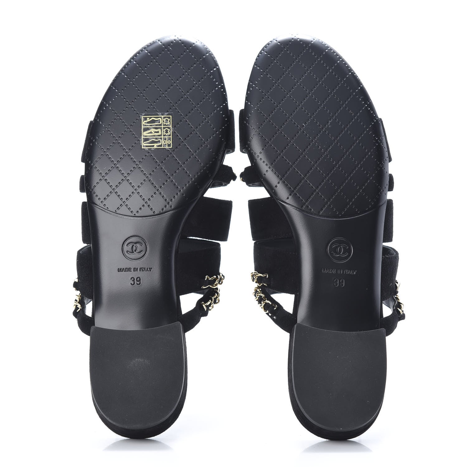 Chanel Suede Chain Mule Sandals 39 Black 5 of 8