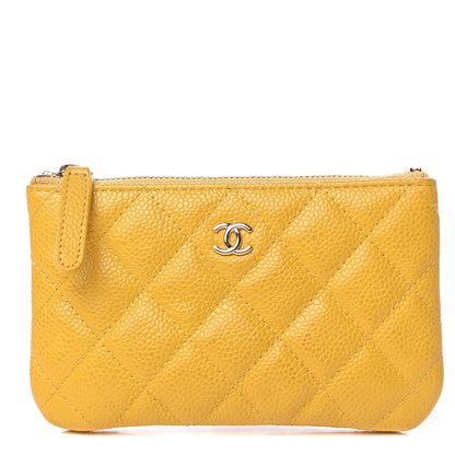 Chanel Caviar Quilted Small Cosmetic Case Yellow 1 of 10