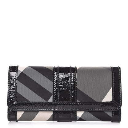 Burberry Beat Check Penrose Continental Wallet Black 1 of 7