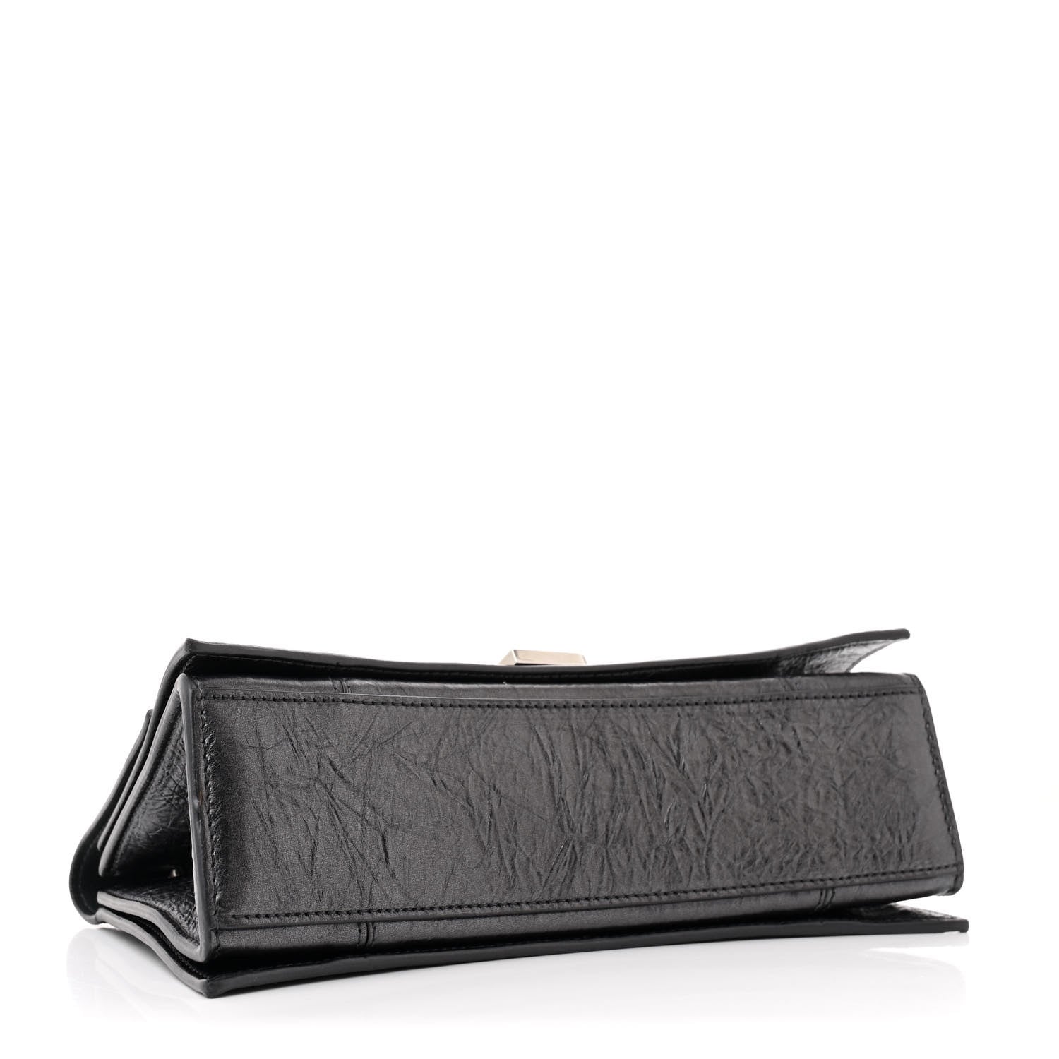Balenciaga Metallic Crushed Calfskin Quilted Small Crush Chain Bag Steel Grey 4 of 12
