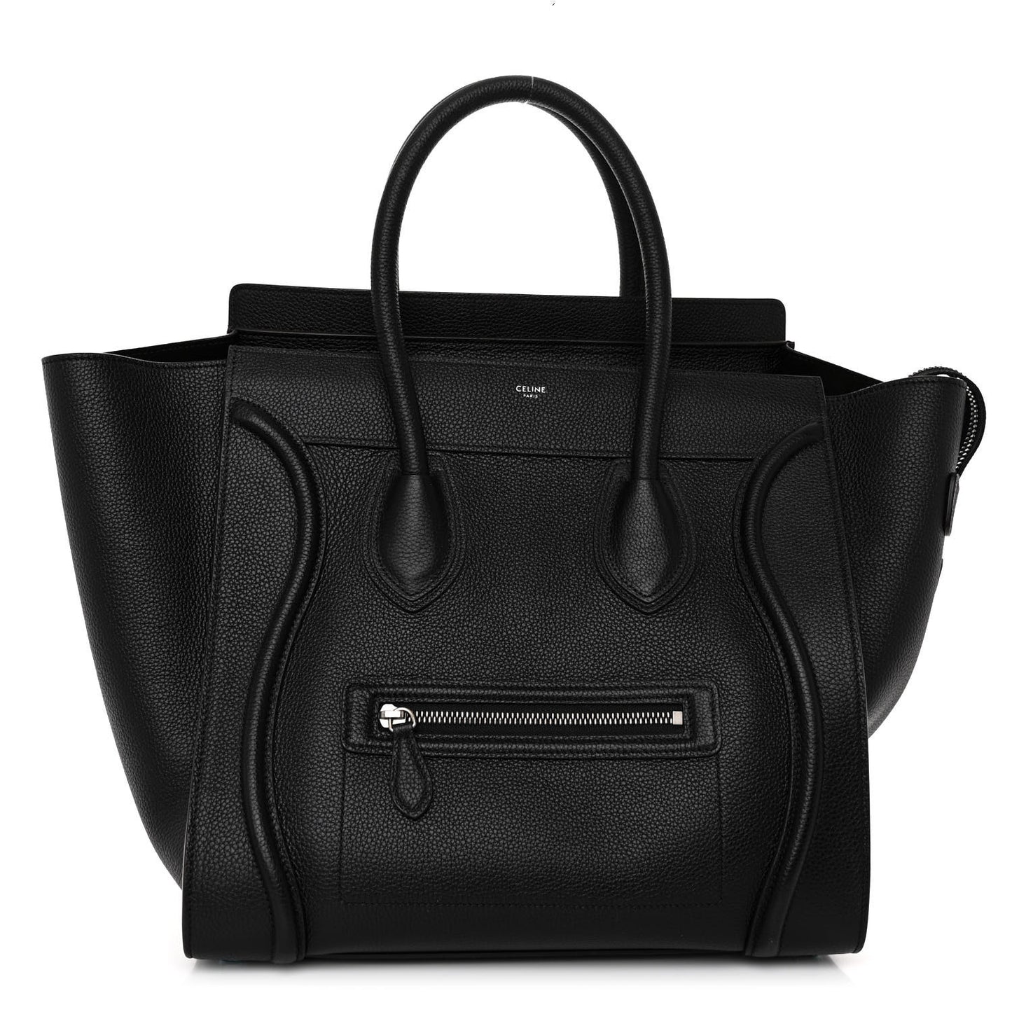 Drummed Calfskin Mini Luggage Black