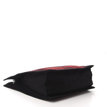 Saint Laurent Wool Tartan Rive Gauche Noe Tote Red Black 4 of 10