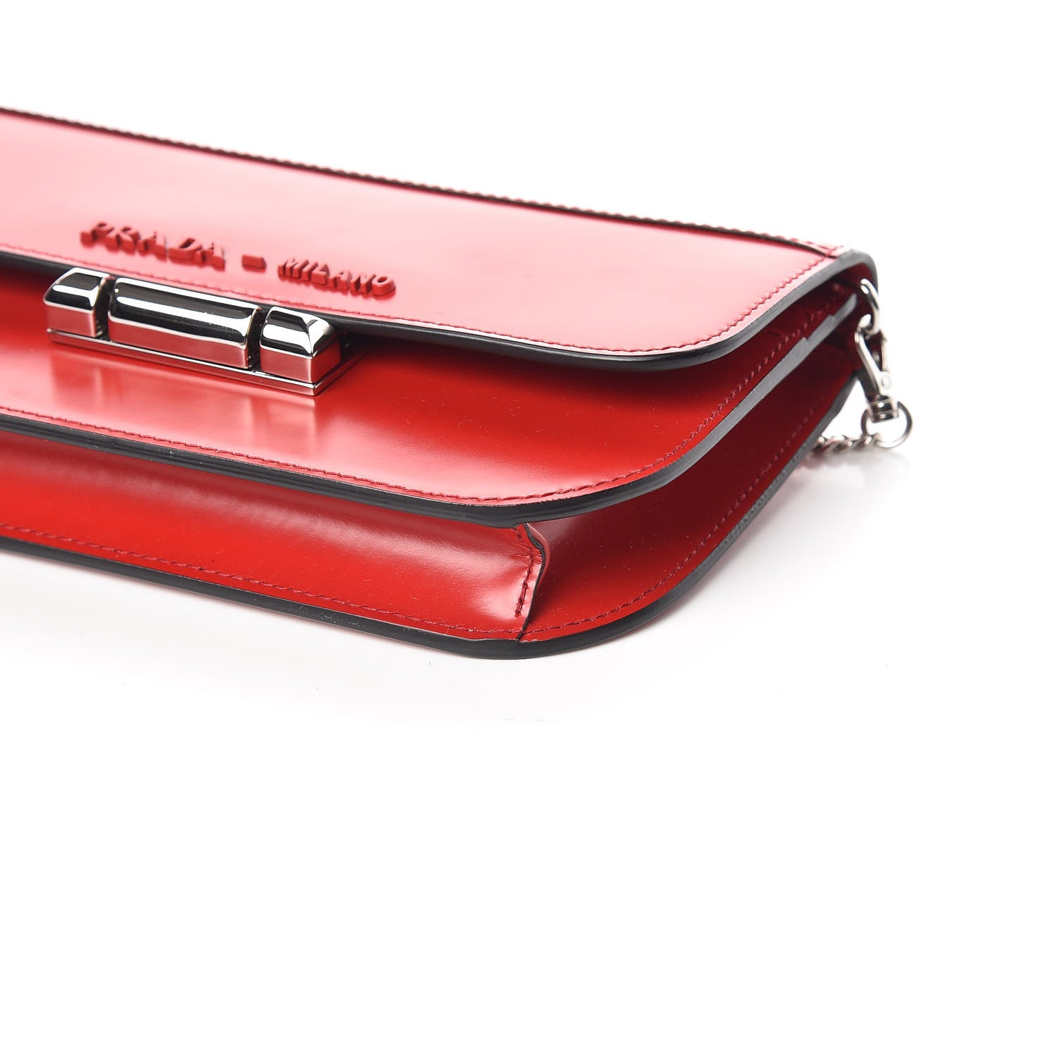 Prada Spazzolato Sybille Monochrome Crossbody Bag Rosso 6 of 9