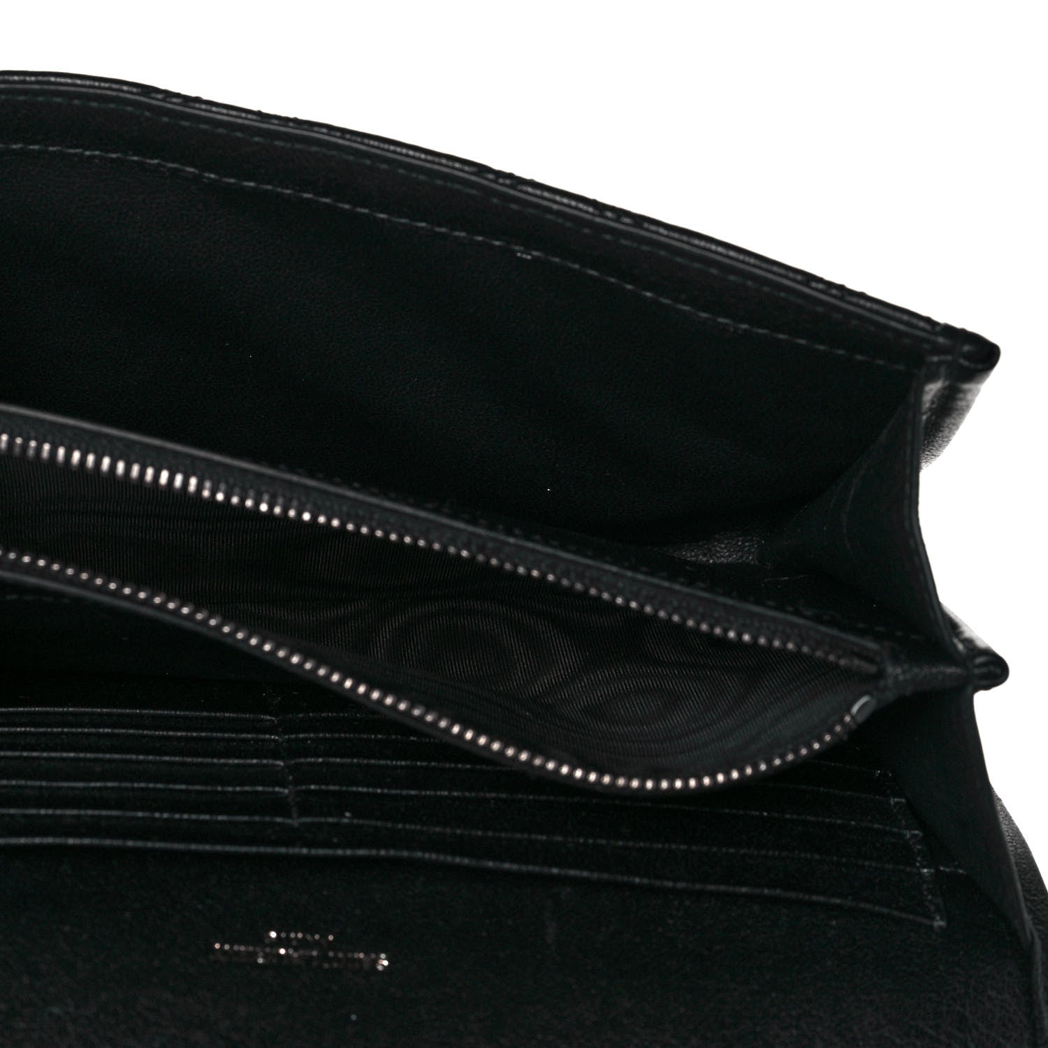 Saint Laurent Lambskin Diamond Quilted Becky Chain Wallet Black 5 of 14