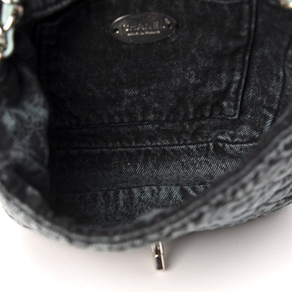 Chanel Washed Denim Quilted Small Denimpression Flap Blue Black 5 of 10