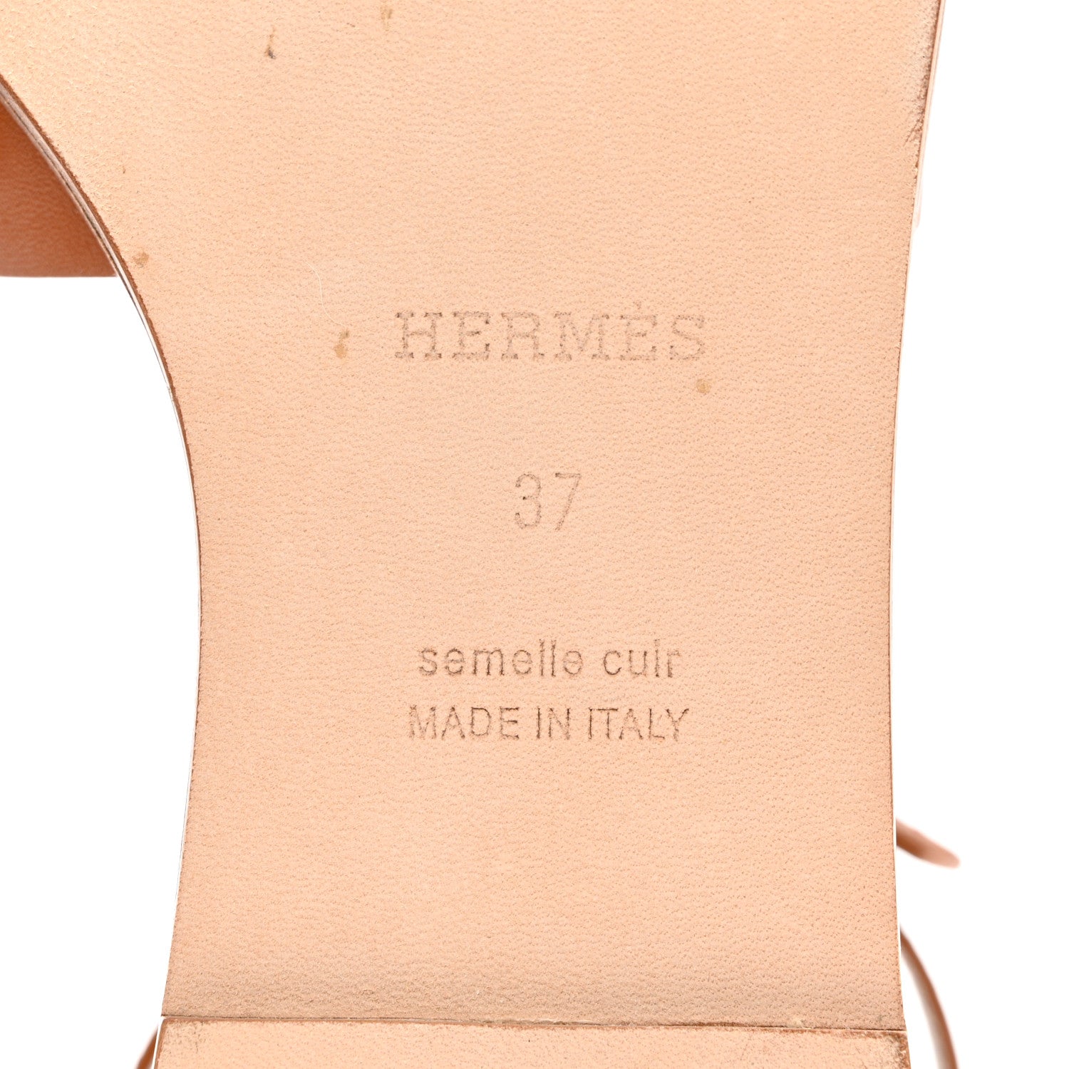 Hermes Calfskin Santorini Sandals 37 Naturel 6 of 9