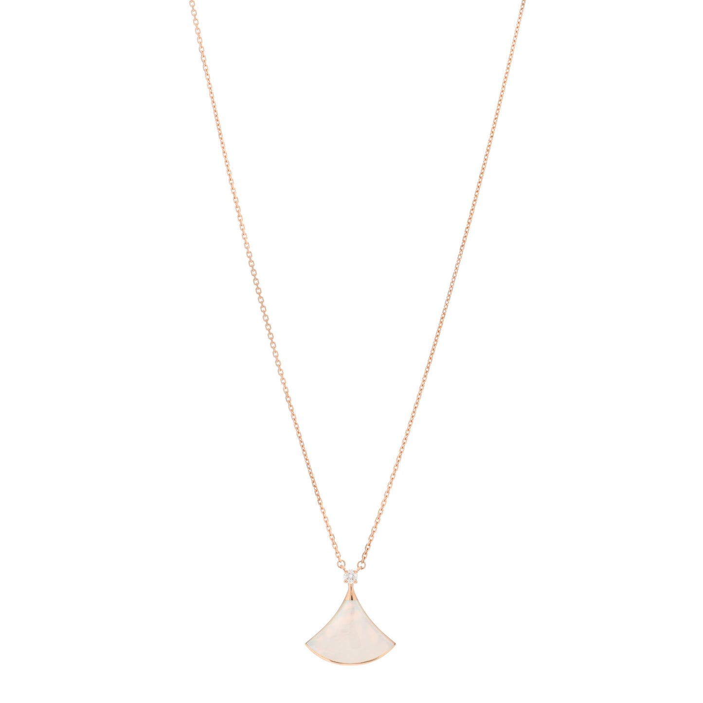 18K Rose Gold Diamond Mother of Pearl Divas' Dream Pendant Necklace