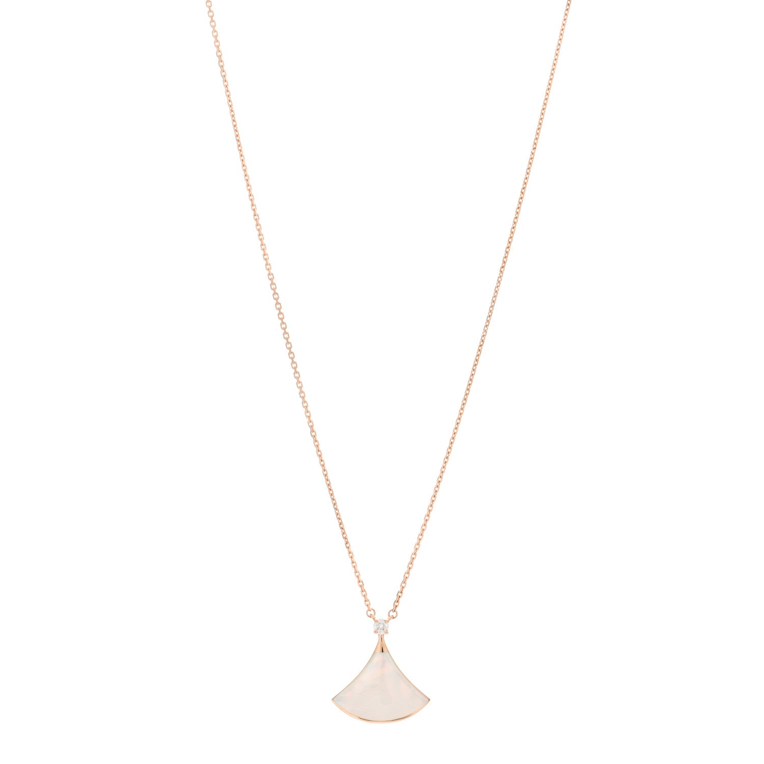 Bulgari 18K Rose Gold Diamond Mother of Pearl Divas' Dream Pendant Necklace 1 of 5