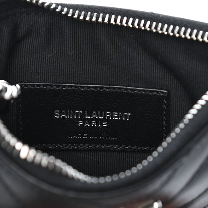 Saint Laurent Calfskin Matelasse Monogram Key Pouch Black 6 of 9