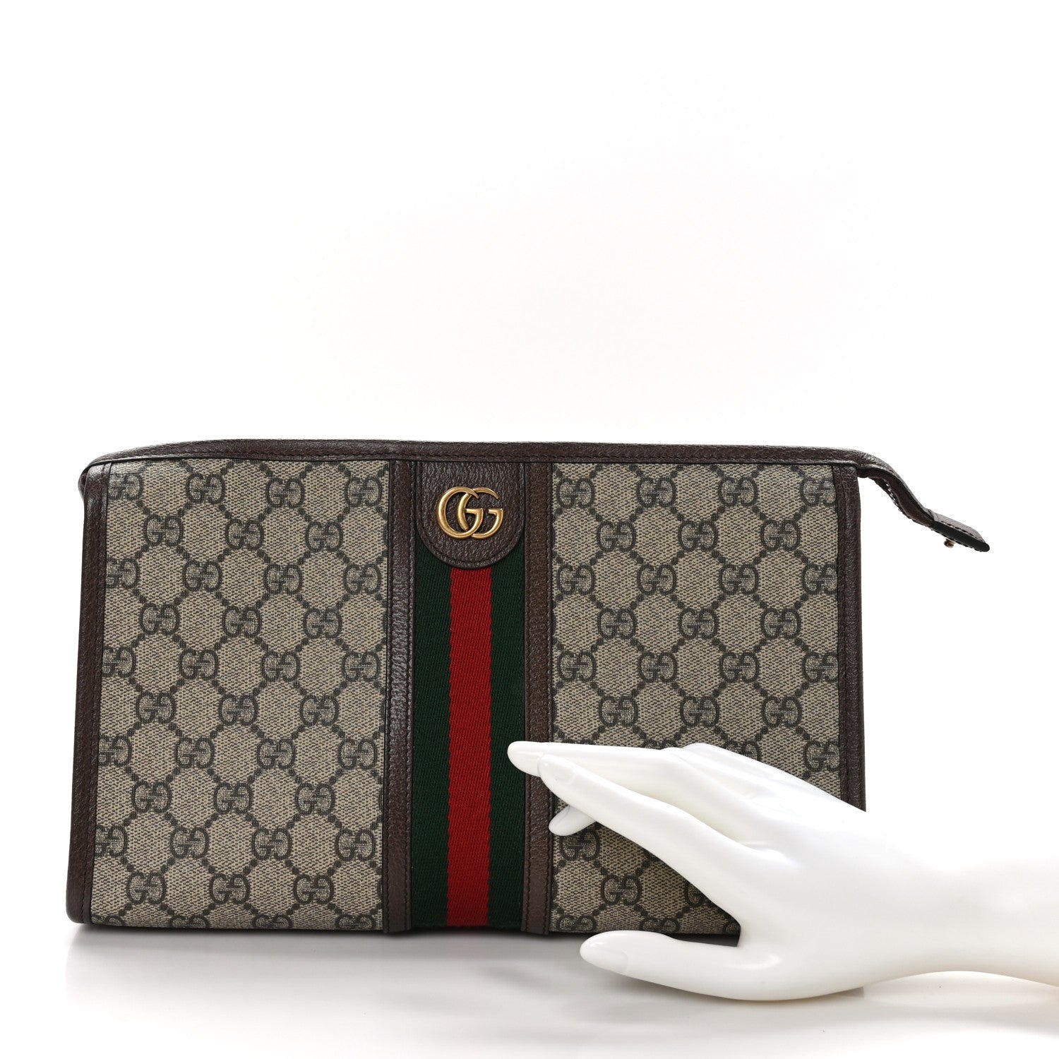Gucci GG Supreme Monogram Web Ophidia GG Toiletry Case Beige New Acero 2 of 10