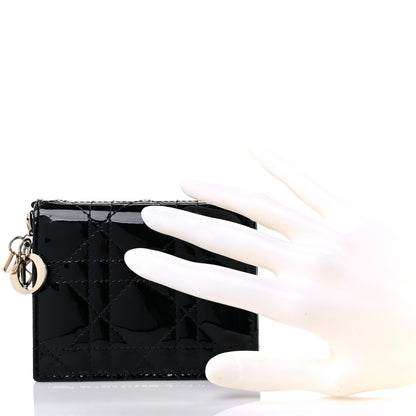 Christian Dior Patent Cannage Mini Lady Dior Wallet Black 2 of 8